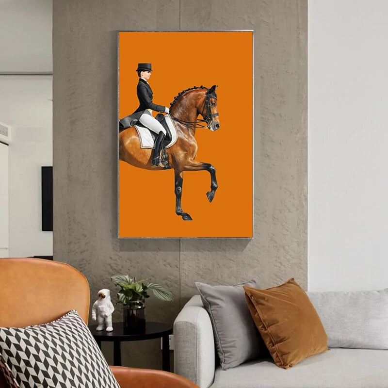 Abstract Horse Painting Knight Canvas Art
